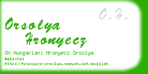 orsolya hronyecz business card